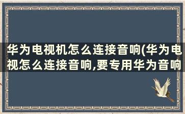 华为电视机怎么连接音响(华为电视怎么连接音响,要专用华为音响吗)