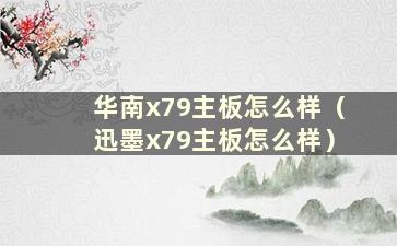 华南x79主板怎么样（迅墨x79主板怎么样）