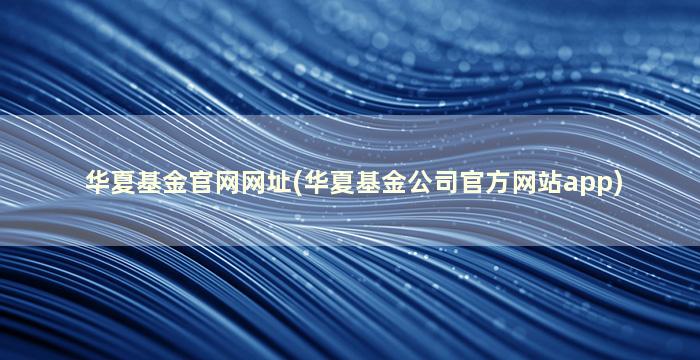 华夏基金官网网址(华夏基金公司官方网站app)