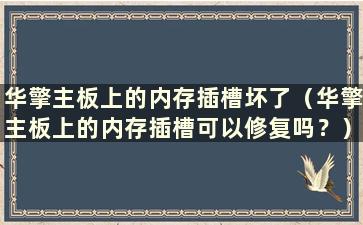 华擎主板上的内存插槽坏了（华擎主板上的内存插槽可以修复吗？）