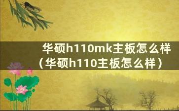 华硕h110mk主板怎么样（华硕h110主板怎么样）