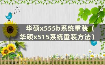 华硕x555b系统重装（华硕x515系统重装方法）