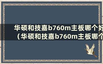 华硕和技嘉b760m主板哪个好（华硕和技嘉b760m主板哪个好）