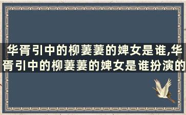 华胥引中的柳萋萋的婢女是谁,华胥引中的柳萋萋的婢女是谁扮演的