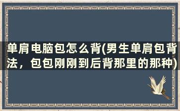 单肩电脑包怎么背(男生单肩包背法，包包刚刚到后背那里的那种)