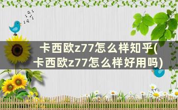 卡西欧z77怎么样知乎(卡西欧z77怎么样好用吗)