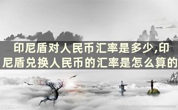 印尼盾对人民币汇率是多少,印尼盾兑换人民币的汇率是怎么算的