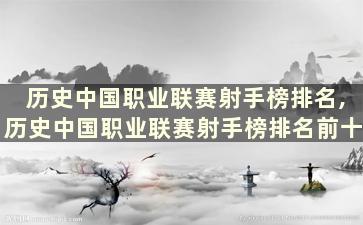 历史中国职业联赛射手榜排名,历史中国职业联赛射手榜排名前十