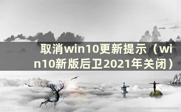 取消win10更新提示（win10新版后卫2021年关闭）