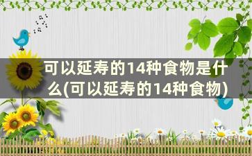 可以延寿的14种食物是什么(可以延寿的14种食物)