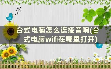 台式电脑怎么连接音响(台式电脑wifi在哪里打开)