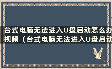 台式电脑无法进入U盘启动怎么办视频（台式电脑无法进入U盘启动）