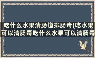 吃什么水果清肠道排肠毒(吃水果可以清肠毒吃什么水果可以清肠毒呢)