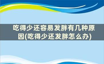 吃得少还容易发胖有几种原因(吃得少还发胖怎么办)