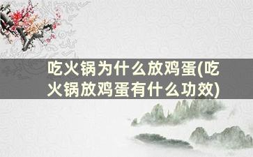 吃火锅为什么放鸡蛋(吃火锅放鸡蛋有什么功效)