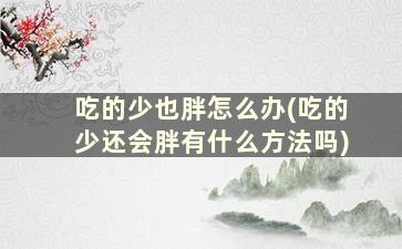 吃的少也胖怎么办(吃的少还会胖有什么方法吗)