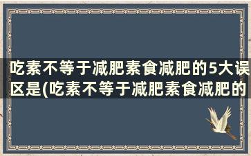 吃素不等于减肥素食减肥的5大误区是(吃素不等于减肥素食减肥的5大误区有哪些)