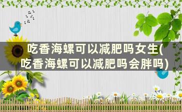 吃香海螺可以减肥吗女生(吃香海螺可以减肥吗会胖吗)