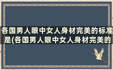 各国男人眼中女人身材完美的标准是(各国男人眼中女人身材完美的标准)