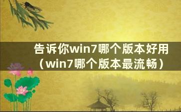 告诉你win7哪个版本好用（win7哪个版本最流畅）