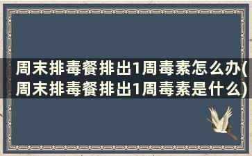 周末排毒餐排出1周毒素怎么办(周末排毒餐排出1周毒素是什么)