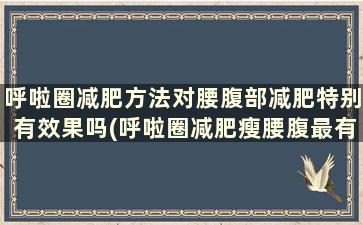 呼啦圈减肥方法对腰腹部减肥特别有效果吗(呼啦圈减肥瘦腰腹最有效的方法)