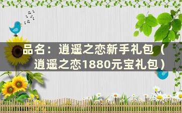 品名：逍遥之恋新手礼包（逍遥之恋1880元宝礼包）