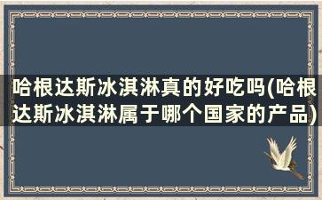 哈根达斯冰淇淋真的好吃吗(哈根达斯冰淇淋属于哪个国家的产品)