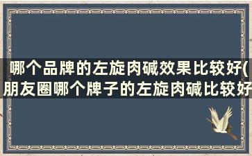 哪个品牌的左旋肉碱效果比较好(朋友圈哪个牌子的左旋肉碱比较好)