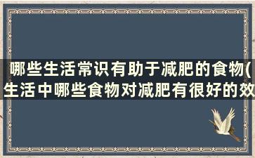 哪些生活常识有助于减肥的食物(生活中哪些食物对减肥有很好的效果)