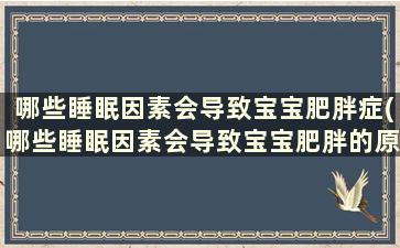 哪些睡眠因素会导致宝宝肥胖症(哪些睡眠因素会导致宝宝肥胖的原因)