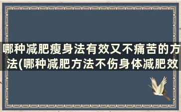 哪种减肥瘦身法有效又不痛苦的方法(哪种减肥方法不伤身体减肥效果好)