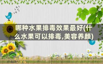 哪种水果排毒效果最好(什么水果可以排毒,美容养颜)