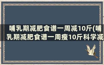 哺乳期减肥食谱一周减10斤(哺乳期减肥食谱一周瘦10斤科学减肥)