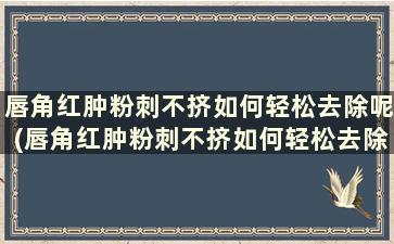 唇角红肿粉刺不挤如何轻松去除呢(唇角红肿粉刺不挤如何轻松去除呢)