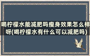 喝柠檬水能减肥吗瘦身效果怎么样呀(喝柠檬水有什么可以减肥吗)