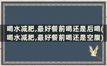 喝水减肥,最好餐前喝还是后喝(喝水减肥,最好餐前喝还是空腹)