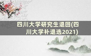 四川大学研究生退回(四川大学补退选2021)