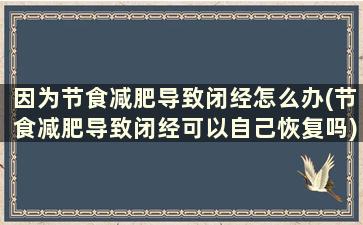 因为节食减肥导致闭经怎么办(节食减肥导致闭经可以自己恢复吗)