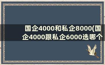 国企4000和私企8000(国企4000跟私企6000选哪个)