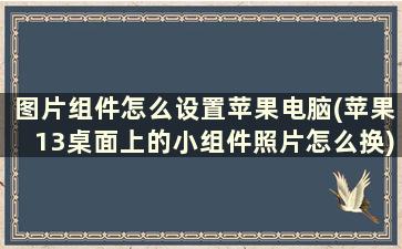 图片组件怎么设置苹果电脑(苹果13桌面上的小组件照片怎么换)