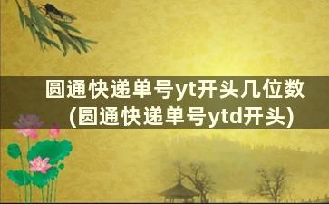 圆通快递单号yt开头几位数(圆通快递单号ytd开头)