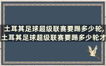 土耳其足球超级联赛要踢多少轮,土耳其足球超级联赛要踢多少轮才能进