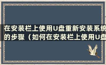 在安装栏上使用U盘重新安装系统的步骤（如何在安装栏上使用U盘安装系统）