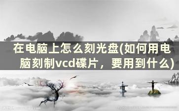 在电脑上怎么刻光盘(如何用电脑刻制vcd碟片，要用到什么)