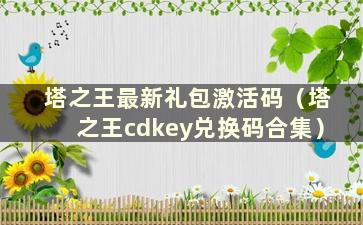 塔之王最新礼包激活码（塔之王cdkey兑换码合集）