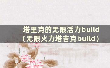 塔里克的无限活力build（无限火力塔吉克build）