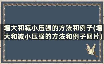 增大和减小压强的方法和例子(增大和减小压强的方法和例子图片)