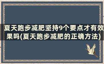 夏天跑步减肥坚持9个要点才有效果吗(夏天跑步减肥的正确方法)