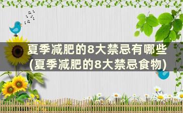 夏季减肥的8大禁忌有哪些(夏季减肥的8大禁忌食物)